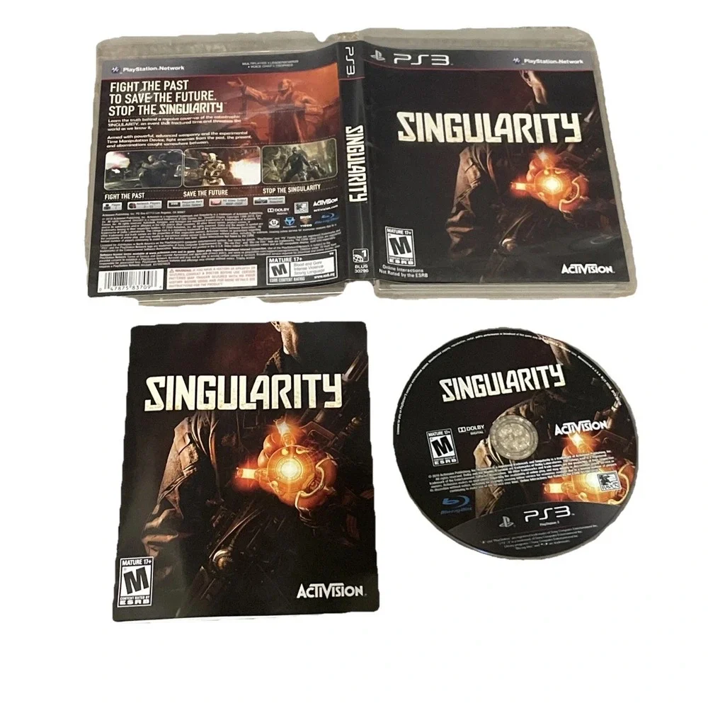 PS3 Singularity Game 2010 Sci-Fi FPS Time Loop Clean CIB Mint Disc + Manual